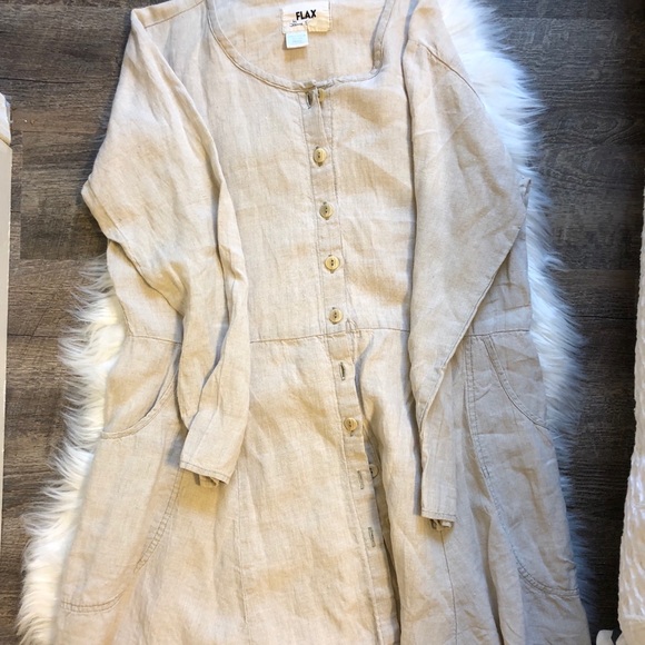 Flax Linen oversized dress with pockets